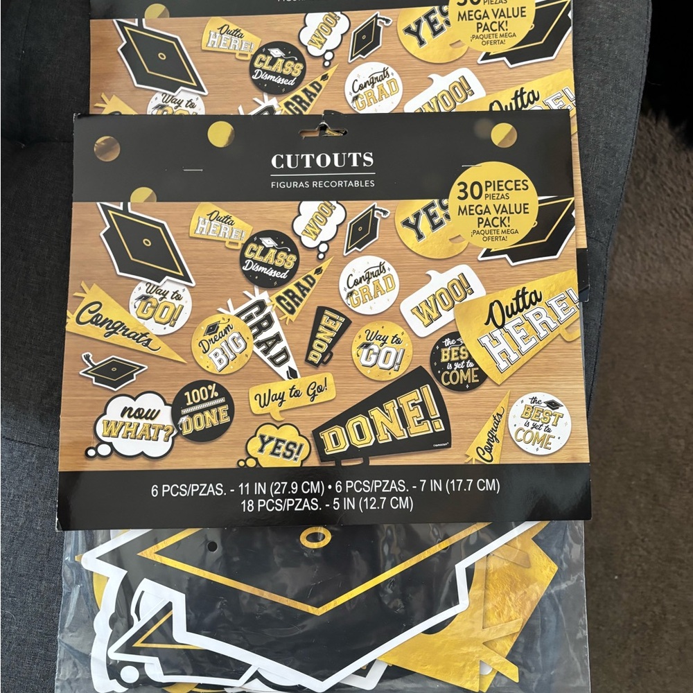 Graduation Themed Cutouts Pack graduation glasses, signature bag, &decorations